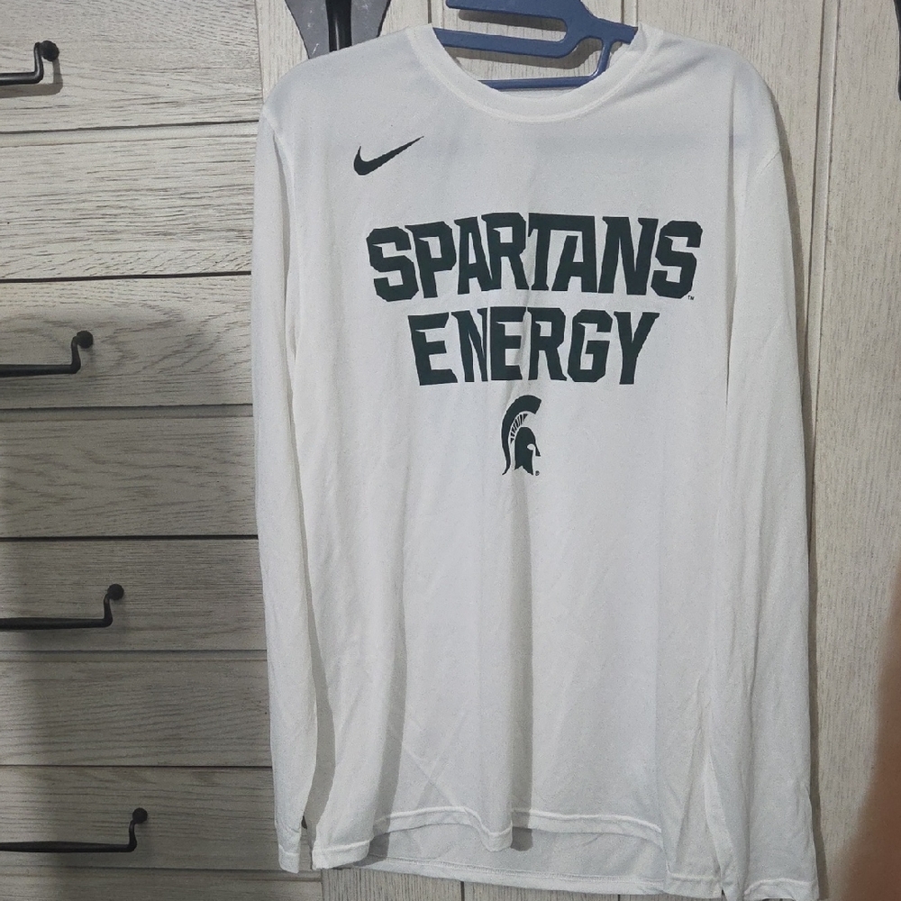 Nike White Spartans Energy Long Sleeve Shirt